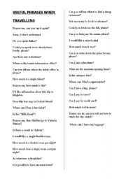 English Worksheet: Useful phrases when travelling