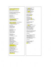 English worksheet: Guns n Roses and Queen lyrics answer sheet.