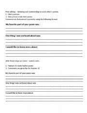 English Worksheet: Where Im From - Peer Editing