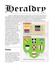 English Worksheet: Heraldry Activity