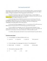 English worksheet: passage