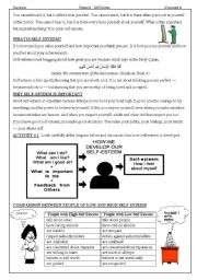 English Worksheet: Moral Education: Self Esteem