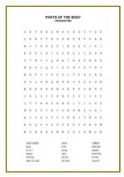 English Worksheet: CROSSWORD (PARTS OF THE BODY)