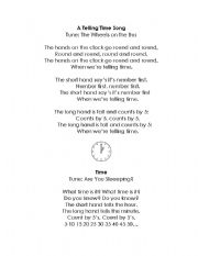 English Worksheet: Teaching Time Songs & Poems