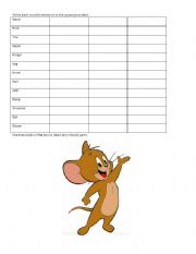 English Worksheet: Jerrys Body Parts