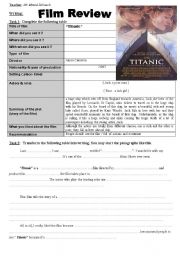 English Worksheet: Writing: Film Review