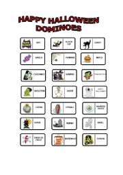 English Worksheet: Halloween dominoes