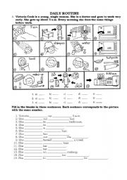 English Worksheet: DAILY ROUTINE