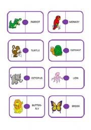 English Worksheet: Animals dominoes