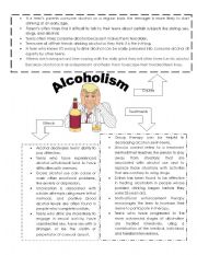 English Worksheet: Alcoholism