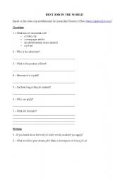 English Worksheet: Best Job in the World