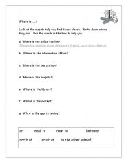 English worksheet: Where is ? 