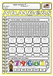 English Worksheet: Numbers