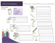 English worksheet: Exercises: School Vocabulary