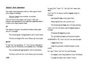 English Worksheet: Subject-Verb Agreement Notes