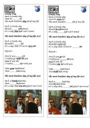 English Worksheet: Lonely Day - System of a Down