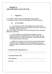 English worksheet: The Winters Tale