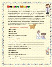 English Worksheet: Doctor MARY