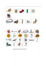 English worksheet: sports equipments