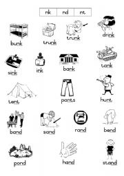 English Worksheet: Phonics end-blends 2