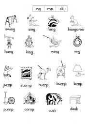 English Worksheet: Phonics - end blends 1