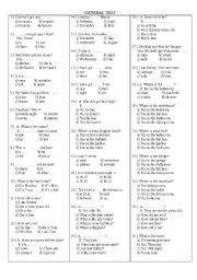 English Worksheet: A Revision Test