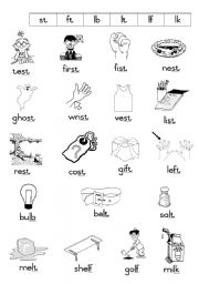 English Worksheet: Phonics - End blends 3