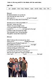 English worksheet: Last Kiss