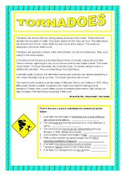 English Worksheet: Tornadoes