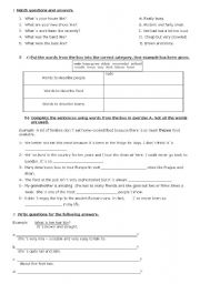 English worksheet: Intermediate level test