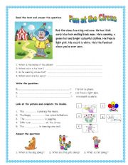 English Worksheet: Fun at the Circus