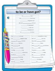 English Worksheet: to be or have got