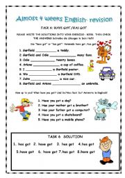 English Worksheet: Revision for real beginners6