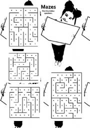 English Worksheet: Mazes: finding basic questions