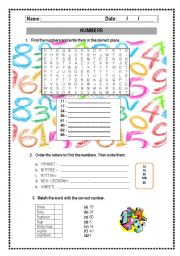 English Worksheet: Numbers