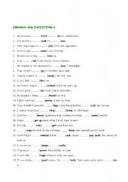 English Worksheet: GERUNDS AND INFINITIVES 4