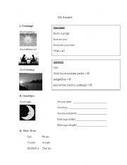 English Worksheet: Beginner Greetings exercise sheet