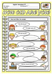 How old are you - ESL worksheet by Loryze  Chinese language learning,  Vocabulary worksheets, English language teaching