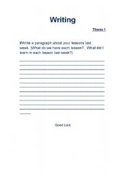 English worksheet: Writing practice