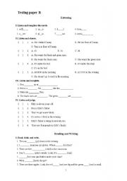 English Worksheet: Entrance exam paper for middle school students in China(2-2)