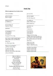 English Worksheet: Wavin Flag - Gapfill Exercise