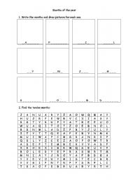 English Worksheet: Months of the Year