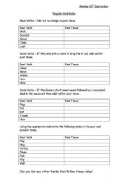 English worksheet: Past tense endings - ed