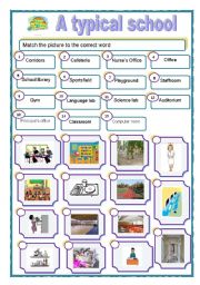 English Worksheet: School places