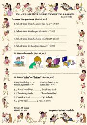 English Worksheet: Daily Routines