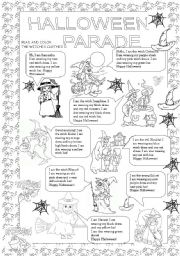 English Worksheet: Halloween Parade