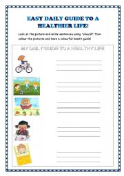 English worksheet: A healthy life, some things!