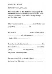 English worksheet: Alphabet story