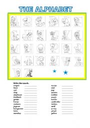 English Worksheet: The alphabet