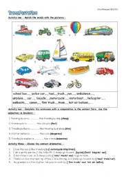 English Worksheet: transportation